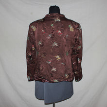 Load image into Gallery viewer, Floral brown satin patterned blazer (M)
