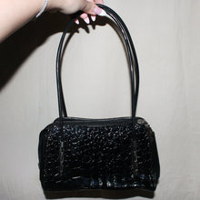 Load image into Gallery viewer, Black "G" crocodile patterned bag
