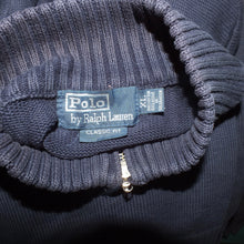 Load image into Gallery viewer, Polo Ralph Lauren navy blue zipped collar sweater (XL)
