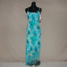 Load image into Gallery viewer, 90s inspired turquoise floral fringe maxi dress (M/L)
