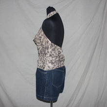 Load image into Gallery viewer, Leopard print ruched halter mesh top (M)
