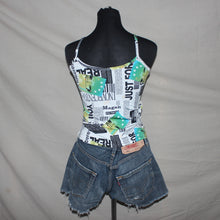 Load image into Gallery viewer, Newspaper graphic print tank top (S)
