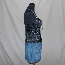 Load image into Gallery viewer, Black polka dot pattern corset top (S)
