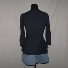 Load image into Gallery viewer, Portmans ruffled black top (S)
