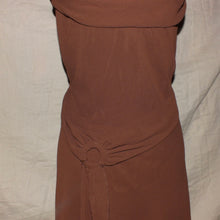 Load image into Gallery viewer, Brown velvet type cowl neck long dress (M)
