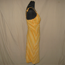 Load image into Gallery viewer, Yellow midi stripped dress (S)

