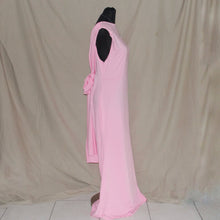 Load image into Gallery viewer, Pink deep v back maxi dress with long drape (L)
