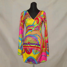 Load image into Gallery viewer, Boho patterned flared bright midi dress (S)
