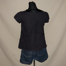 Load image into Gallery viewer, DKNY black flowy bedazzled top (S)
