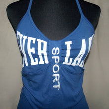 Load image into Gallery viewer, EverLast graphic halter blue top (S)
