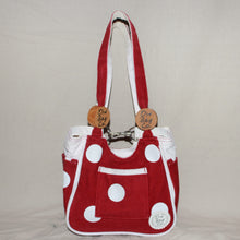 Load image into Gallery viewer, The Old Bag Co. red polka dot canvas hand bag

