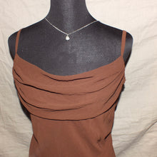Load image into Gallery viewer, Brown velvet type cowl neck long dress (M)
