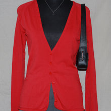 Load image into Gallery viewer, Sfera red v-cut cardigan (S)

