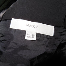 Load image into Gallery viewer, Black satin type asymmetrical patterned long halter dress (M)
