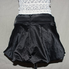 Load image into Gallery viewer, Black satin bubble mini skirt (S)
