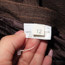 Load image into Gallery viewer, Brown plaid long velvet type midi skirt (S)
