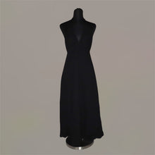 Load image into Gallery viewer, Black mesh halter midid dress (M)
