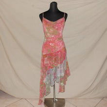 Load image into Gallery viewer, Floral asymmetrical pink cowl midi dress (XL)
