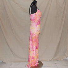 Load image into Gallery viewer, Pink floral ruched long dress (S)
