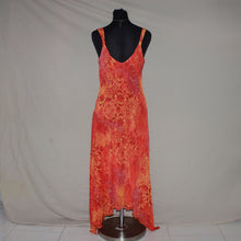 Load image into Gallery viewer, Orange-pink patterned asymmetric maxi dress (M)
