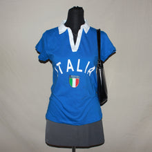 Load image into Gallery viewer, Blue Italia print collared jersey (S)
