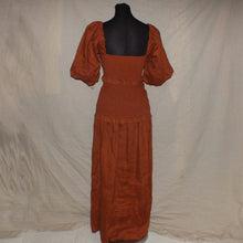 Load image into Gallery viewer, Aere brown ruched long dress (S)
