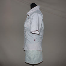 Load image into Gallery viewer, Davian pinkish white button snap top (S/M)
