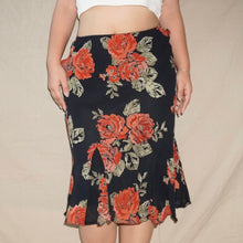 Load image into Gallery viewer, Etam floral black midi skirt (M)
