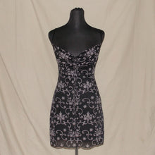Load image into Gallery viewer, ViF boho pattern black ruched dress (S)
