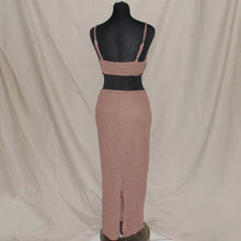 Load image into Gallery viewer, Knitted brown cut-up midi dress (S)
