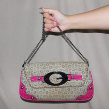 Load image into Gallery viewer, Vintage Guess pink monogram long chained strap bag
