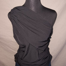 Load image into Gallery viewer, Ruffled asymmetrical off-shoulder black ruched top (L)
