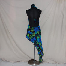 Load image into Gallery viewer, Tropical mesh asymmetrical halter midi dress (S)
