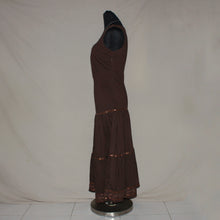 Load image into Gallery viewer, Brown sequenced ruffled maxi dress (S)
