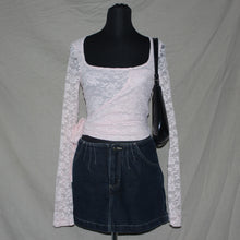 Load image into Gallery viewer, Princess Polly laced baby pink wrap long sleeves top (S)
