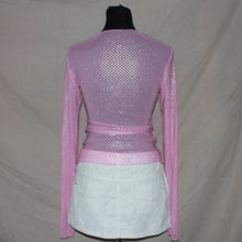 Load image into Gallery viewer, Baby pink studded mesh long sleeve (S/M)
