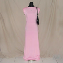 Load image into Gallery viewer, Pink deep v back maxi dress with long drape (L)
