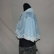 Load image into Gallery viewer, Baby blue sheer bed jacket lace trim (free size)
