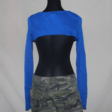 Load image into Gallery viewer, Blue bolero shrug long sleeves (S)
