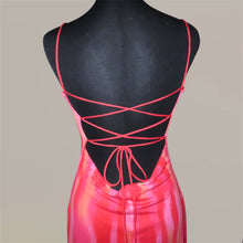 Load image into Gallery viewer, Reddish asymmetrical backless long dress (S)
