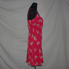 Load image into Gallery viewer, Red floral mesh fabric midi dress (XS)
