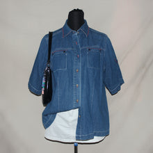 Load image into Gallery viewer, Denim type collared button up polo (M)

