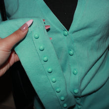 Load image into Gallery viewer, Teal v-neck cardigan (S)

