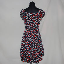 Load image into Gallery viewer, Black patterned off shoulder midi dress (S)
