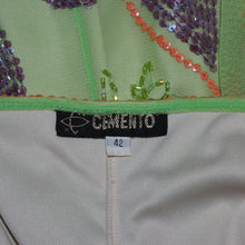 Load image into Gallery viewer, Green asymmetrical fairycore sequenced patterned midi dress (S)
