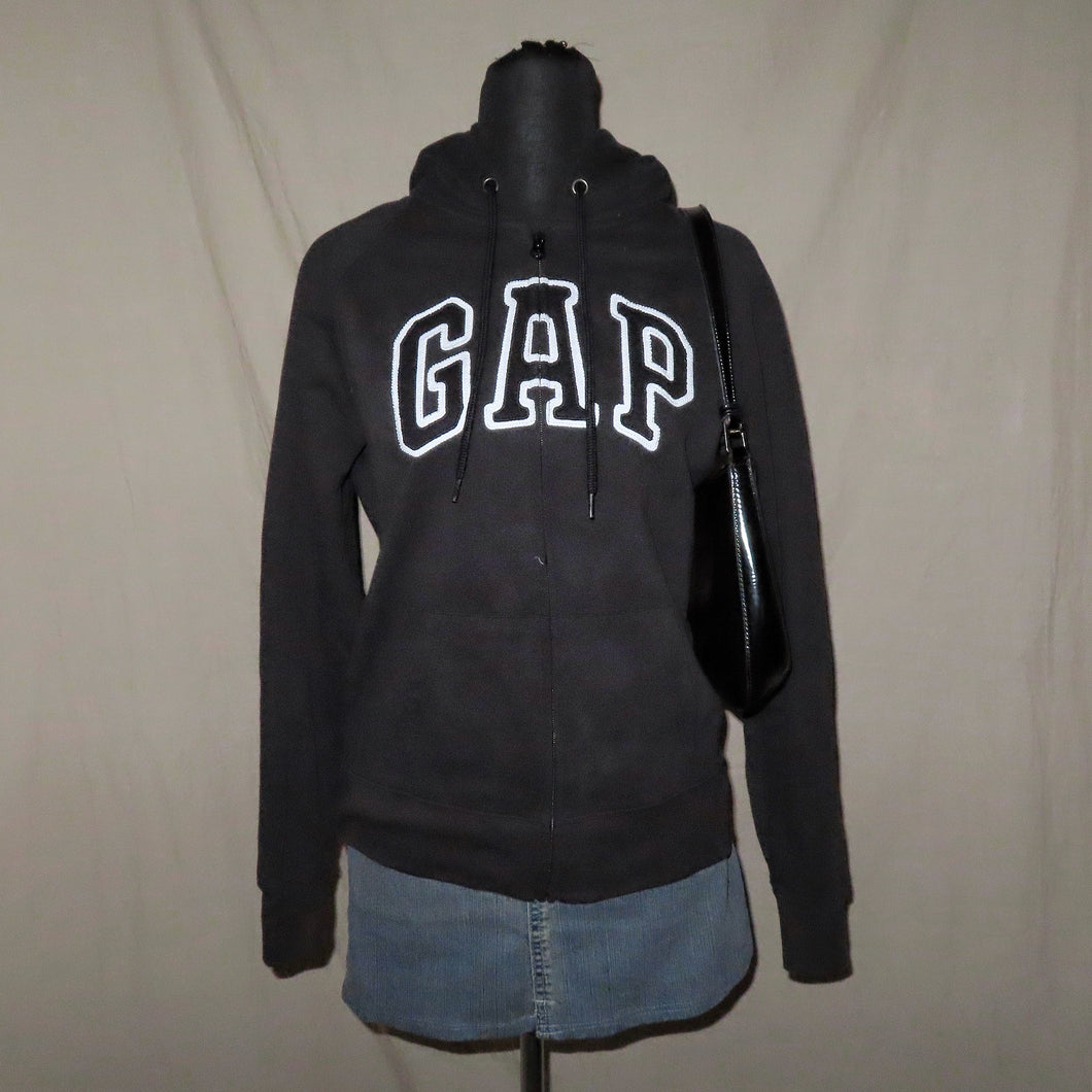 Gap logo zip up hooded acket (M)