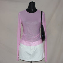 Load image into Gallery viewer, Baby pink studded mesh long sleeve (S/M)
