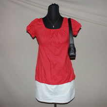 Load image into Gallery viewer, Red puff-sleeve babydoll blouse (XS)

