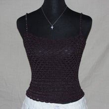 Load image into Gallery viewer, Purple crochet mesh camisole top (S)
