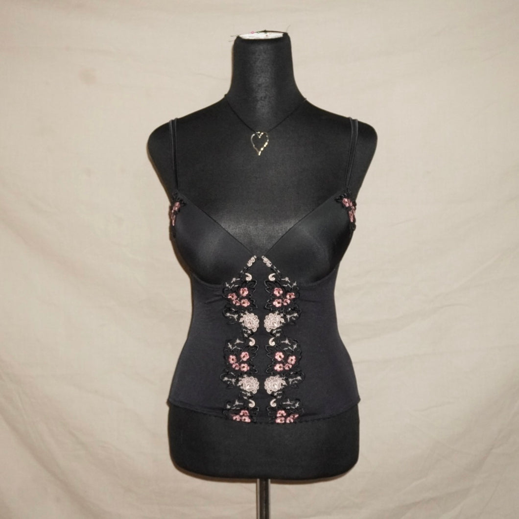 Black floral corset (S)